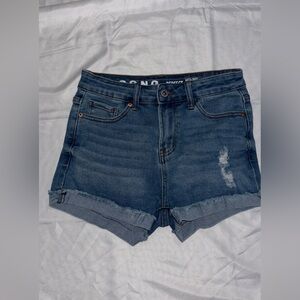 SONGS Dark Blue Distressed Jean Shorts